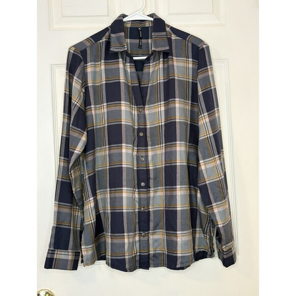 Kühl Tops - Kühl Shirt Womens Size Large Blue Plaid Adelaide Flannel Long Sleeve Button Down